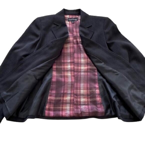 Evan Picone Navy Pinstripe Three Button Front Career Blazer Jacket Size 14 NEW - Picture 8 of 14